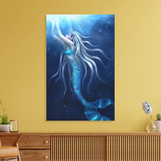 Waar ik hoor Zeemeermin Verpakt Canvas (Insitu (Woonkamer))