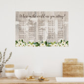 Waar in de World Rustic Map Wood Seating Chart Poster (Keuken)