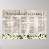 Waar in de World Rustic Map Wood Seating Chart Poster (Voorkant)