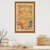 Waar in Tarnan? (Funny Map) Poster (Keuken)
