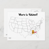 Waar is Alabama? Briefkaart (Voorkant / Achterkant)