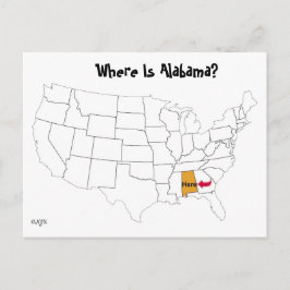 Waar is Alabama? Briefkaart