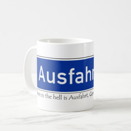 Waar is Ausfarht, Duitsland? Koffiemok (Voorkant links)