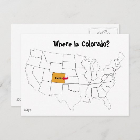 Waar is Colorado? Briefkaart (Voorkant / Achterkant)