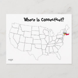 Waar is Connecticut? Briefkaart