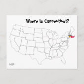 Waar is Connecticut? Briefkaart (Voorkant)