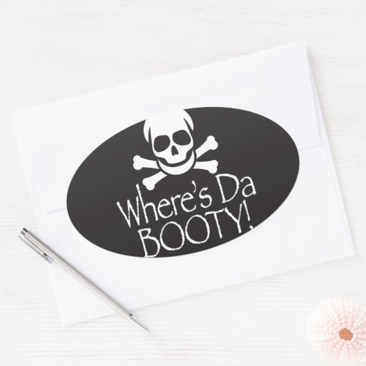 Waar is Da Booty? Ovale Sticker (Envelop)