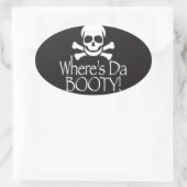 Waar is Da Booty? Ovale Sticker (Tas)