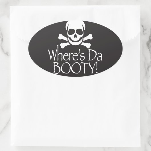 Waar is Da Booty? Ovale Sticker (Tas)