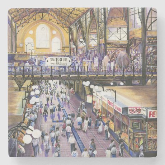 Waar is de dameskast? Boedapest Stenen Onderzetter (Voorkant)