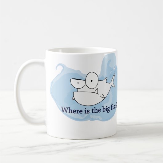 Waar is de grote vis? (mok) koffiemok (Links)