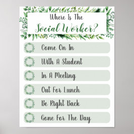 Waar is de handtekening van de Kantoor van de soci Poster