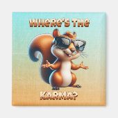 Waar is de Karma Funny Squirrel in Shades Magneet (Voorkant)