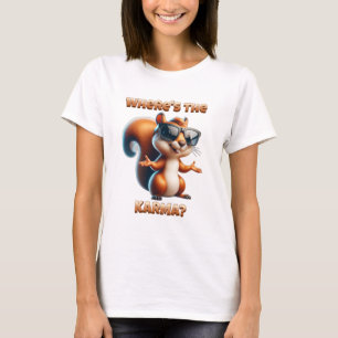 Waar is de Karma Funny Squirrel in Shades T-shirt