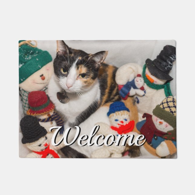 Waar is de kat-welkomstdeur? deurmat (Voorkant)
