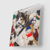Waar is de kattenwandklok vierkante klok (Hoek)