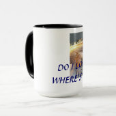 Waar is de koffie? mok (Voorkant links)