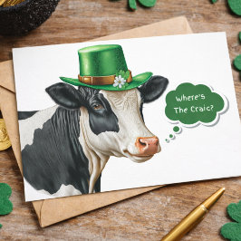 Waar is de pret? Grappige Ierse St. Patrick's Dag Feestdagenkaart