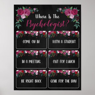 Waar is de Psycholoog Kantoor Deurbord? Poster