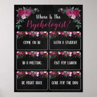 Waar is de Psycholoog Kantoor Deurbord? Poster