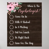 Waar is de Psycholoog Kantoor Deurbord? Poster (Voorkant)