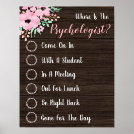 Waar is de Psycholoog Kantoor Deurbord? Poster