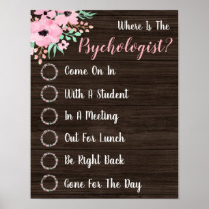 Waar is de Psycholoog Kantoor Deurbord? Poster