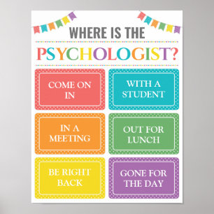 Waar is de Psycholoog Kantoor Deurbord? Poster