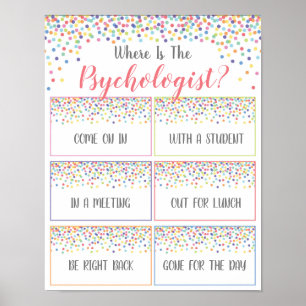 Waar is de Psycholoog Kantoor Deurbord? Poster