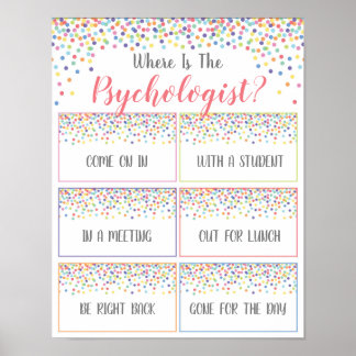 Waar is de Psycholoog Kantoor Deurbord? Poster