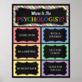 Waar is de Psycholoog Kantoor Deurbord? Poster (Voorkant)