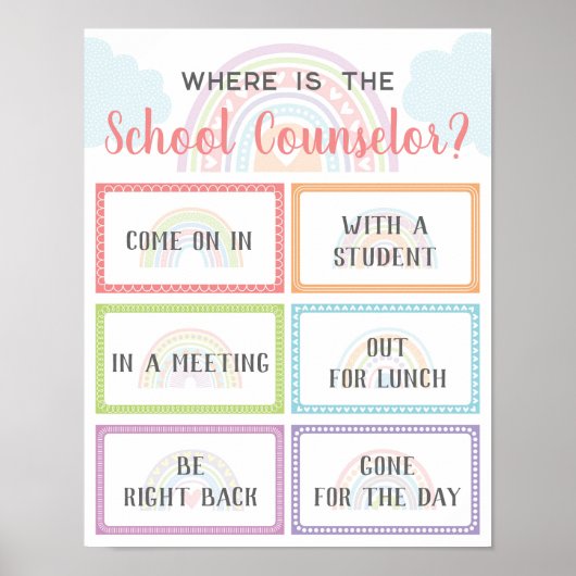 Waar is de Rainbow van de Kantoor van de raadgever Poster (Voorkant)