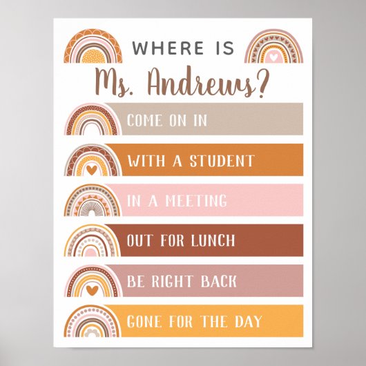 Waar is de regenboog van de Kantoor van de leraar? Poster (Voorkant)