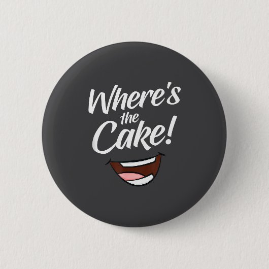 Waar is de taart  ronde button 5,7 cm (Voorkant)