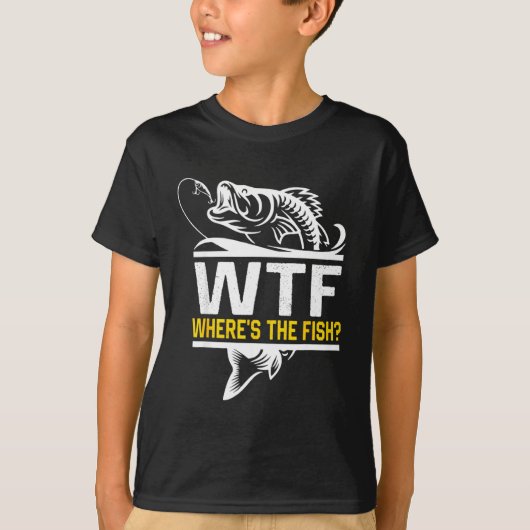 Waar Is De Vis Wtf Heren Grappige Vis T-shirt (Voorkant)
