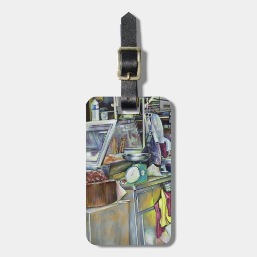 Waar is de viskop curry? Singapore Bagagelabel (Voorkant verticaal)