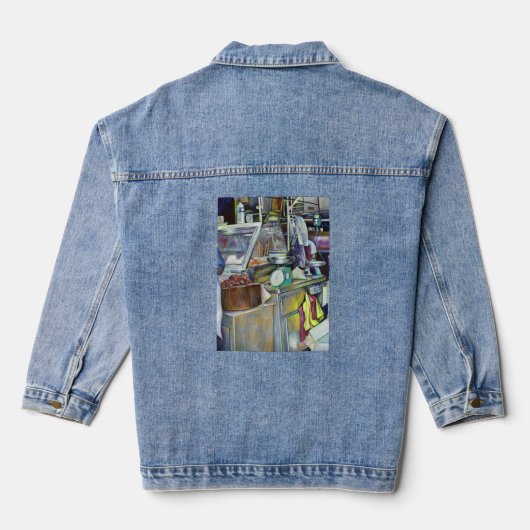 Waar is de viskop curry? Singapore Denim Jacket (Achterkant)