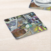 Waar is de viskop curry? Singapore Kartonnen Onderzetters (Schuin)