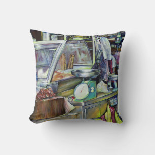 Waar is de viskop curry? Singapore Kussen