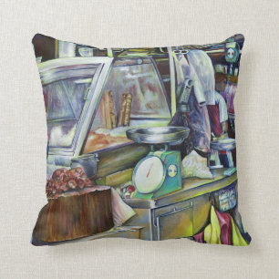 Waar is de viskop curry? Singapore Kussen