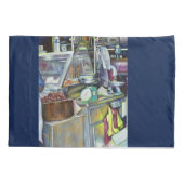 Waar is de viskop curry? Singapore Kussensloop (Achterkant)