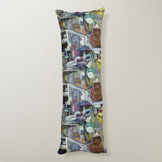 Waar is de viskop curry? Singapore Lichaamskussen (Achterkant (Verticaal))