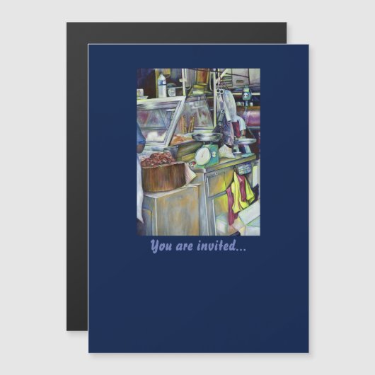 Waar is de viskop curry? Singapore Magnetische Uitnodiging (Voorkant / Achterkant)