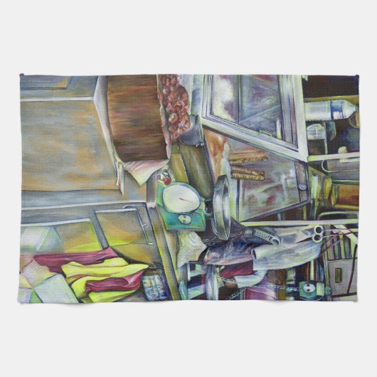 Waar is de viskop curry? Singapore Theedoek (Horizontaal)