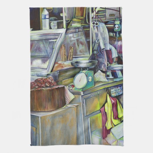 Waar is de viskop curry? Singapore Theedoek (Verticaal)