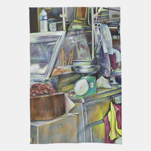 Waar is de viskop curry? Singapore Theedoek (Verticaal)