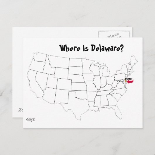 Waar is Delaware? Briefkaart (Voorkant / Achterkant)