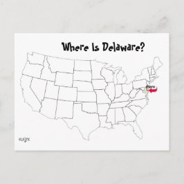 Waar is Delaware? Briefkaart