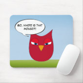"Waar is die muis?" - Angry Red Owl Muismat (Met muis)