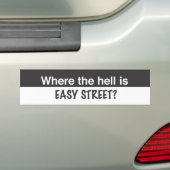 Waar is Easy Street? Bumpersticker (Op auto)